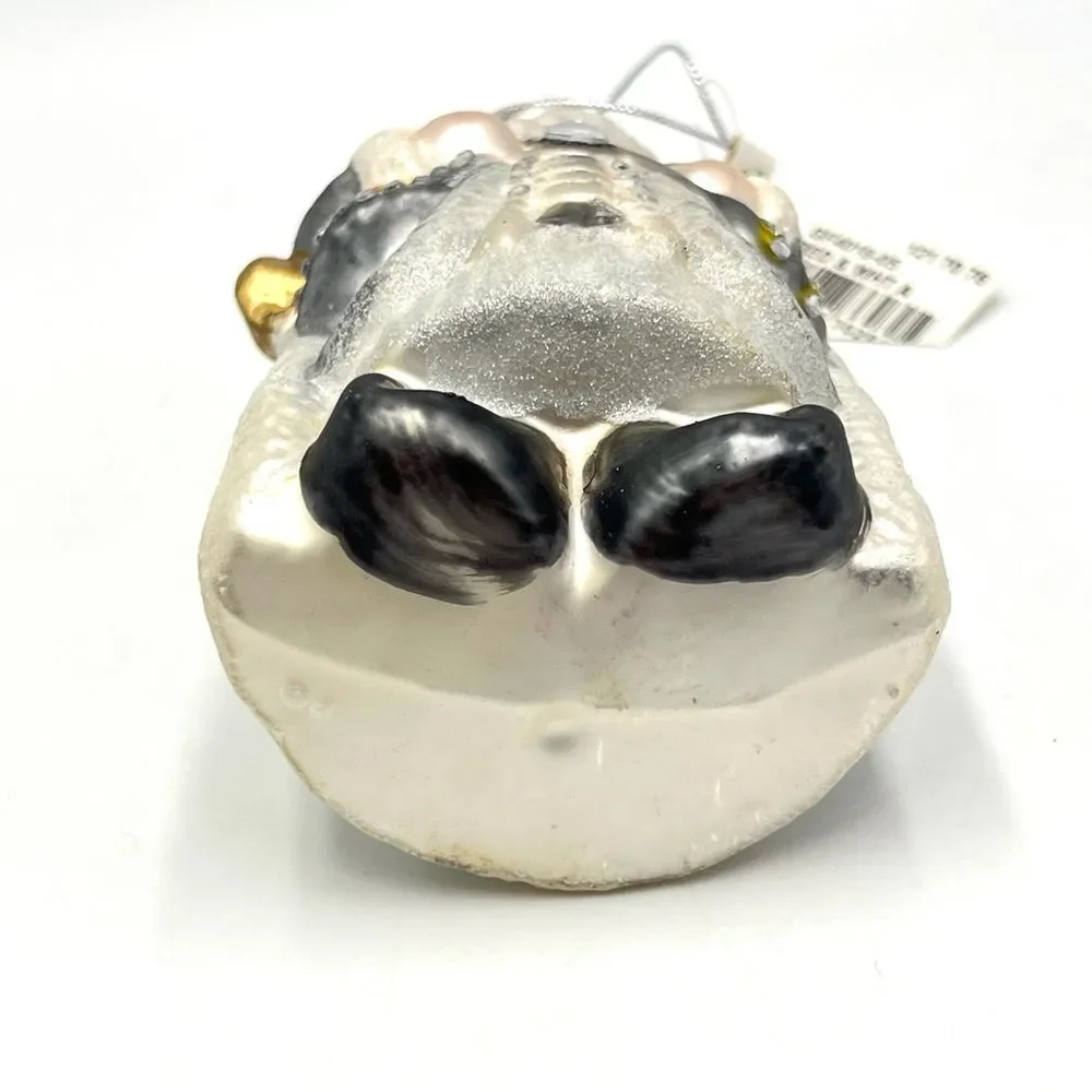 Santa Claus /‎ Wise Man Blown Glass Christmas Ornament Holiday Silver White NEW